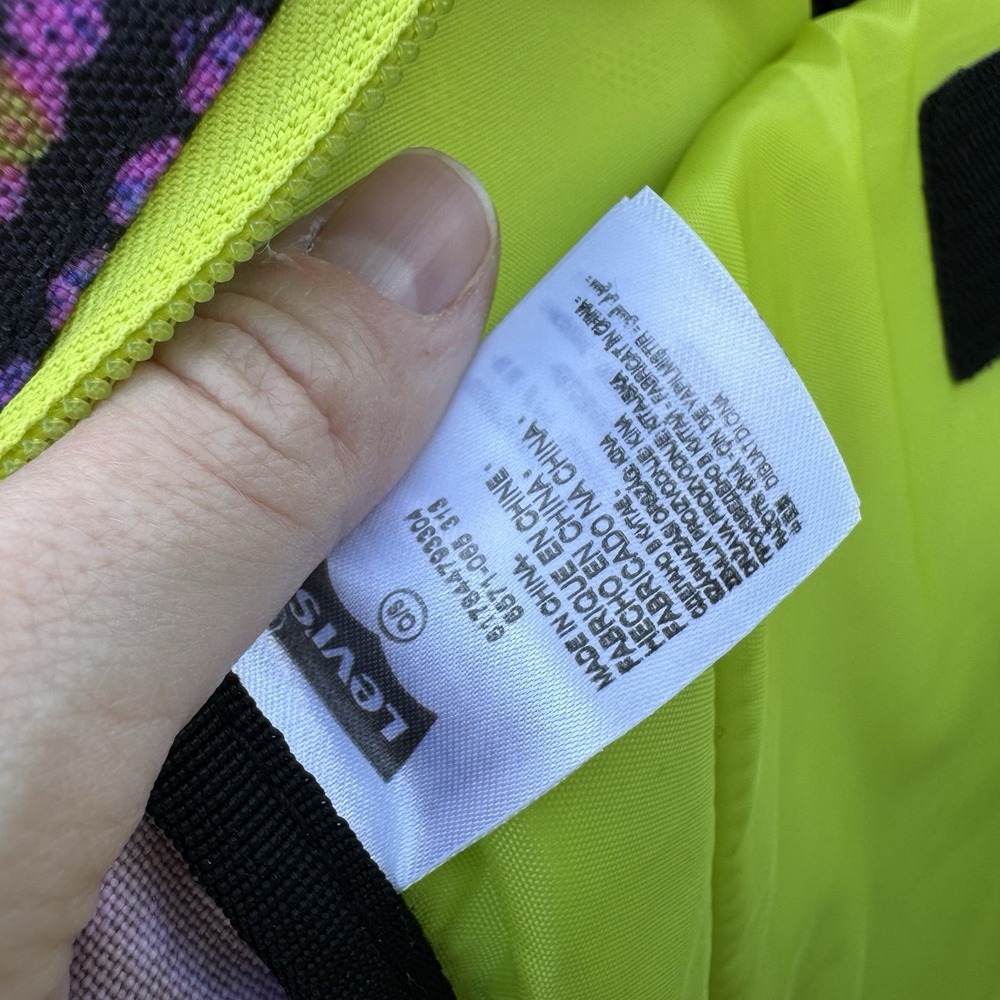 Levi's Backpack‎ Neon Multicolored Design. Laptop Sleeve. 2 Water Bottle Pockets - Picture 7 of 12